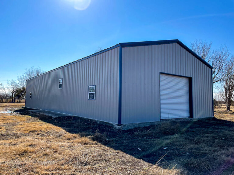 completed construction on metal building